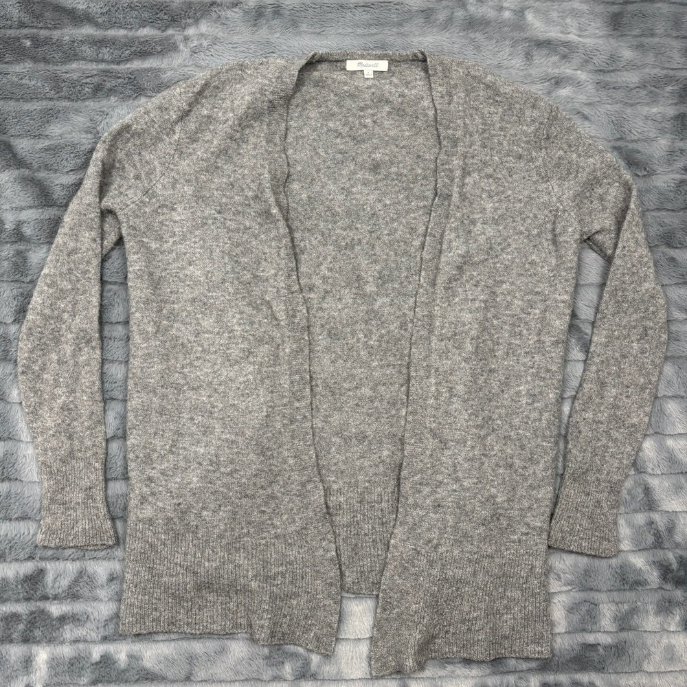 Madewell Gray Merino Wool Alpaca Blend Open Front Cardigan Sweater Small 8371